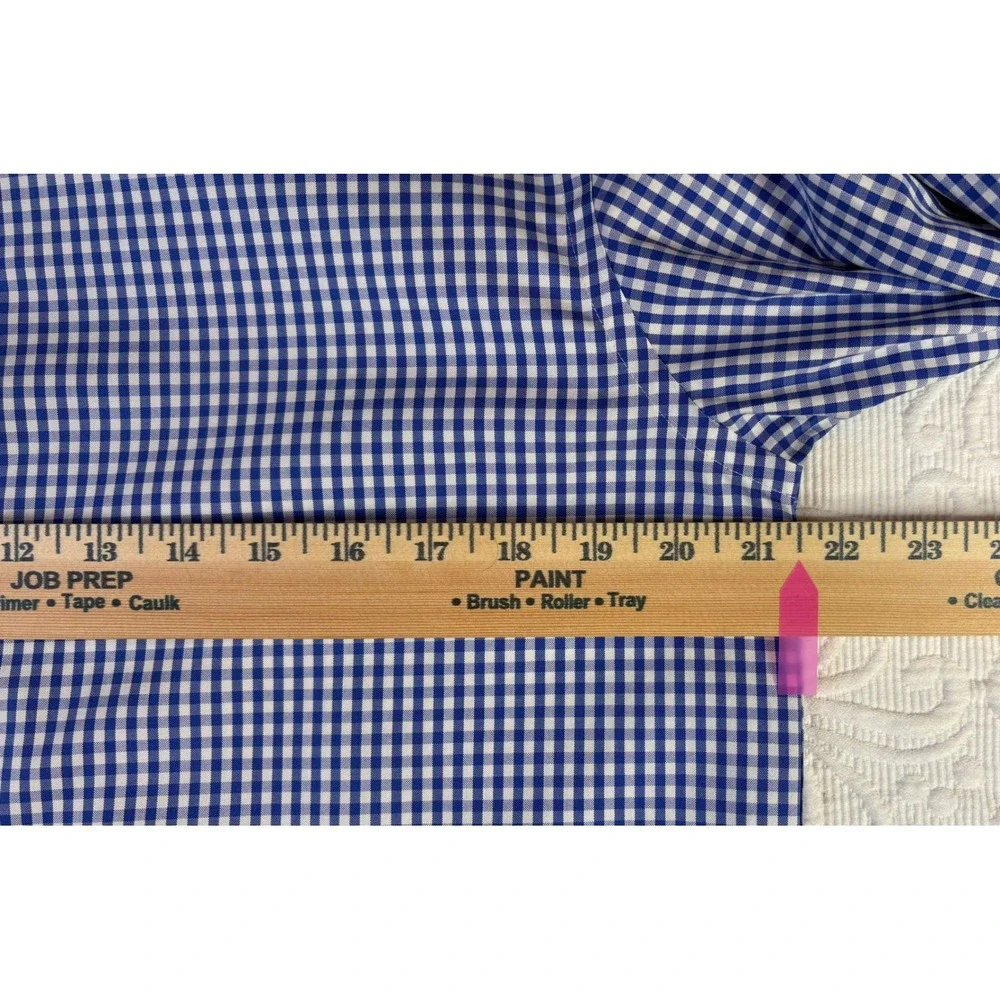 Charles‎ Tyrwhitt Non Iron Classic Fit Shirt Blue White Gingham 15.5 34 Mens